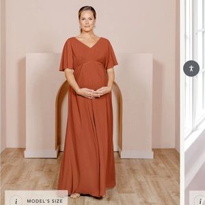 Maternity Gwen Chiffon Dress Rust Orange